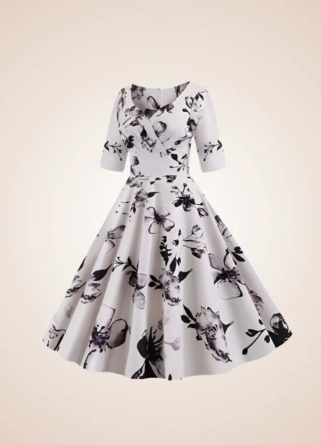Steampunk Flower Print Dress