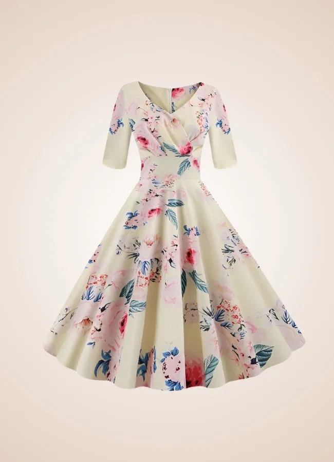 Steampunk Flower Print Dress