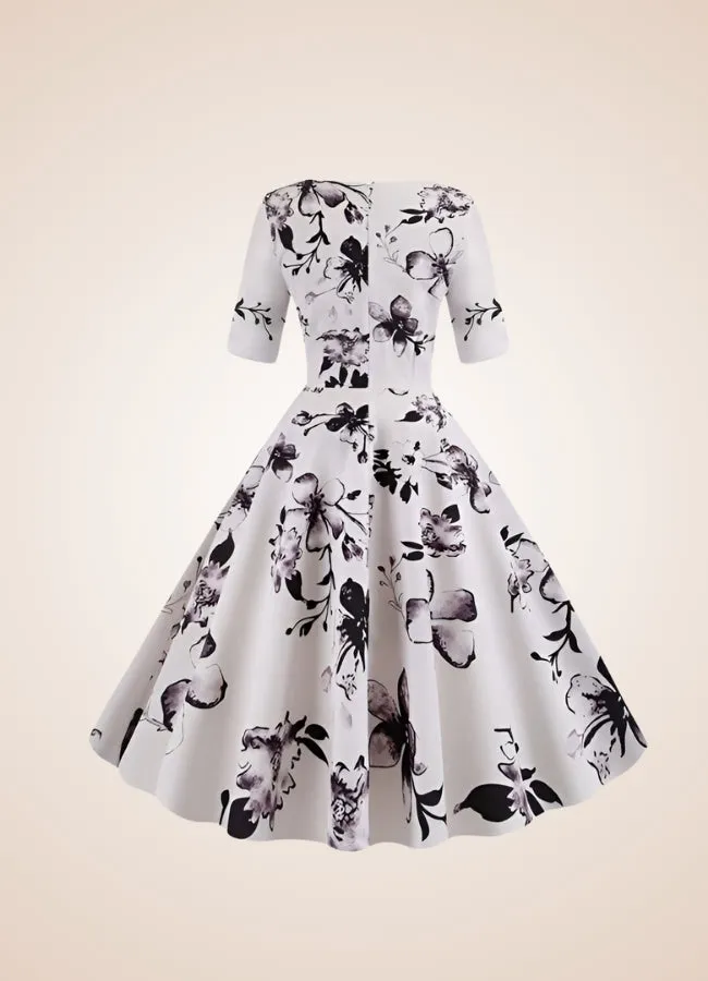 Steampunk Flower Print Dress