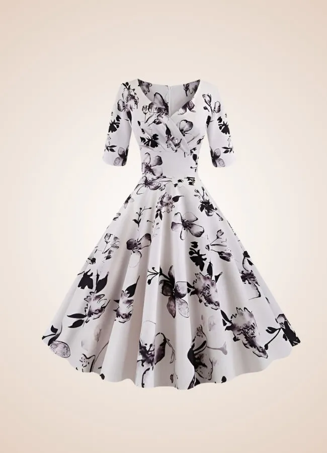 Steampunk Flower Print Dress