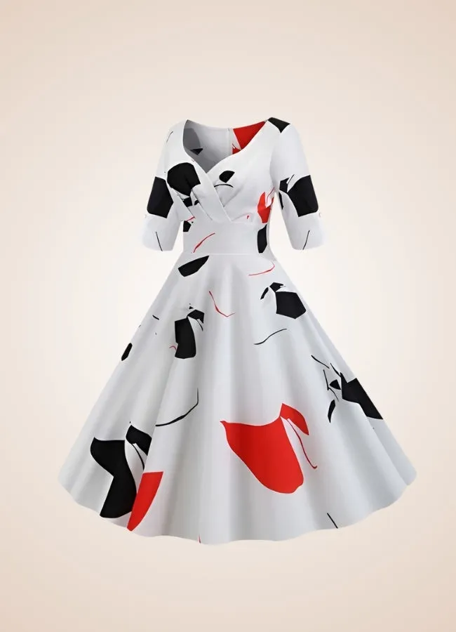 Steampunk Flower Print Dress