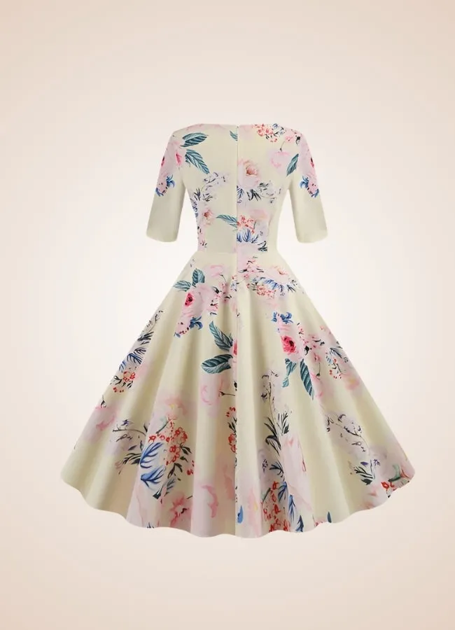 Steampunk Flower Print Dress