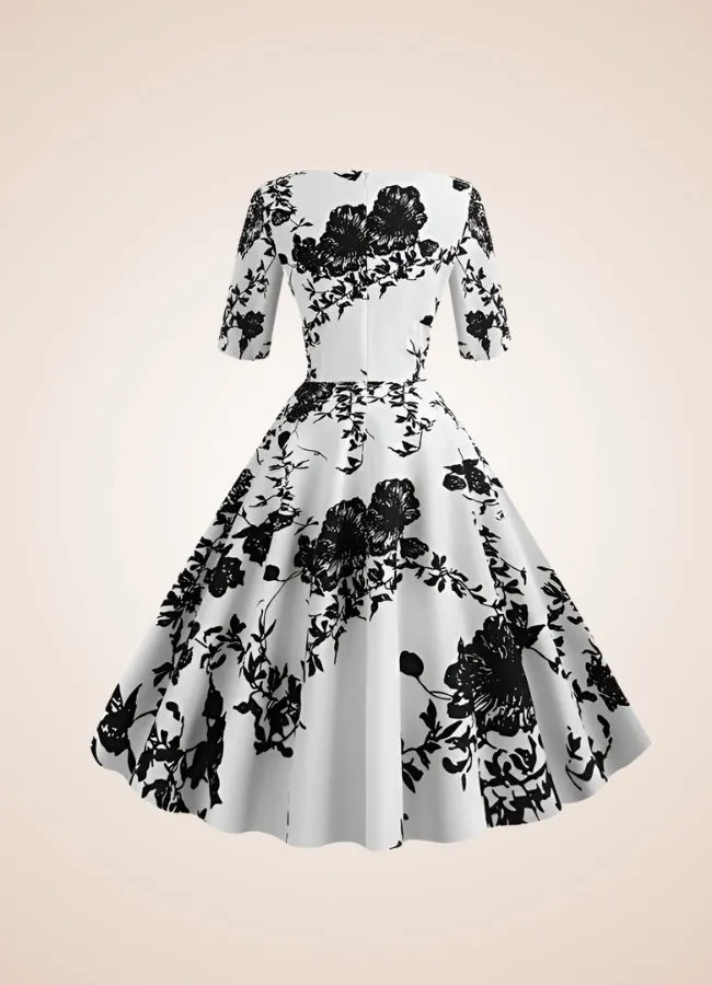 Steampunk Flower Print Dress