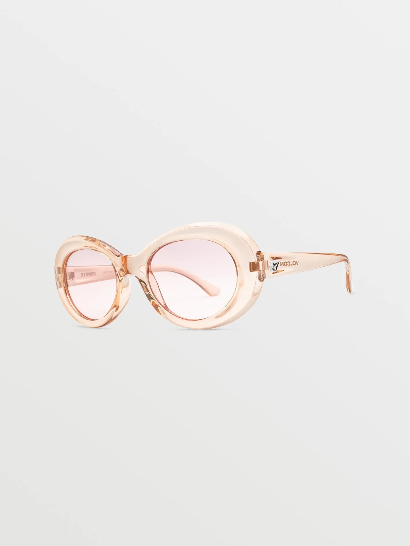 Stoned Gloss Quail Feather Sonnenbrille (Pink Lens) - FEATHER GREY