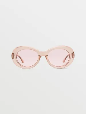 Stoned Gloss Quail Feather Sonnenbrille (Pink Lens) - FEATHER GREY