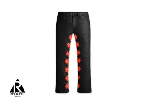 Sun Logo Wax Denim "Black/Red"