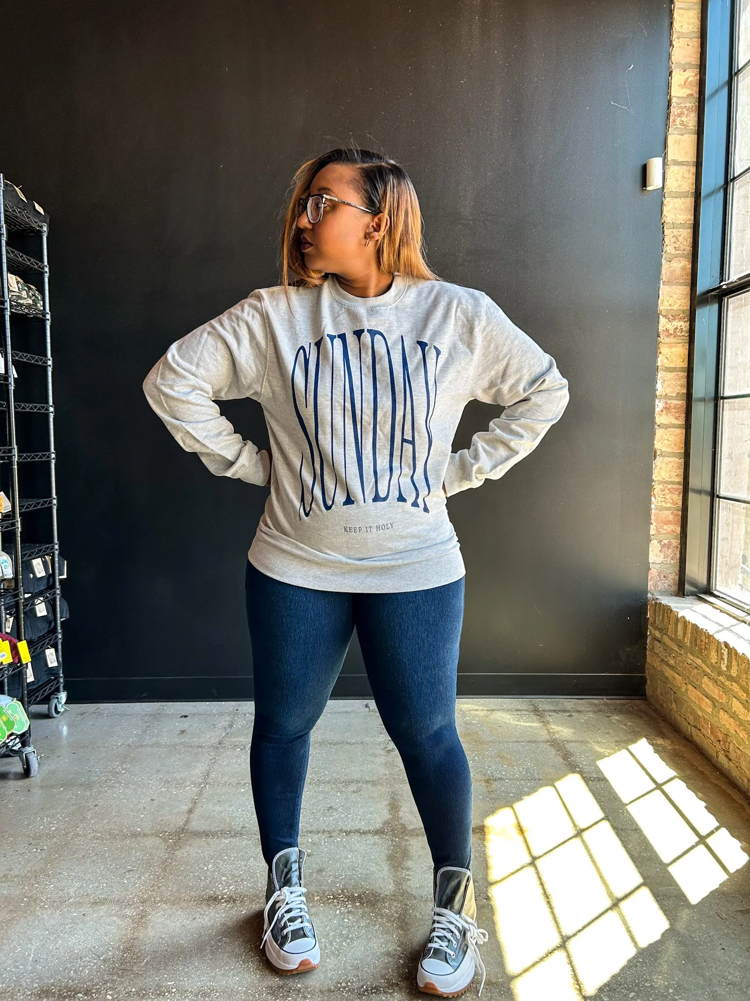 SUNDAY (Keep It Holy) Adult Box Sweatshirt