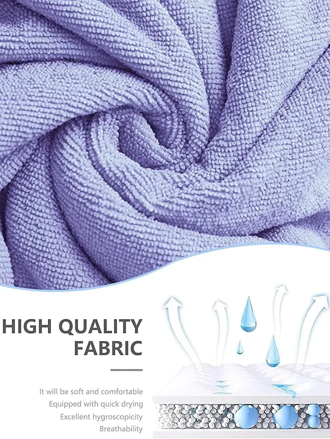 Surf Poncho Hooded Changing Towel Swim Robe with Zipper Plus Size Terry Cloth Swim Cover Up for Adults Men Women Towel Poncho Hoodie Surfing Accessories(Black) (Purple)