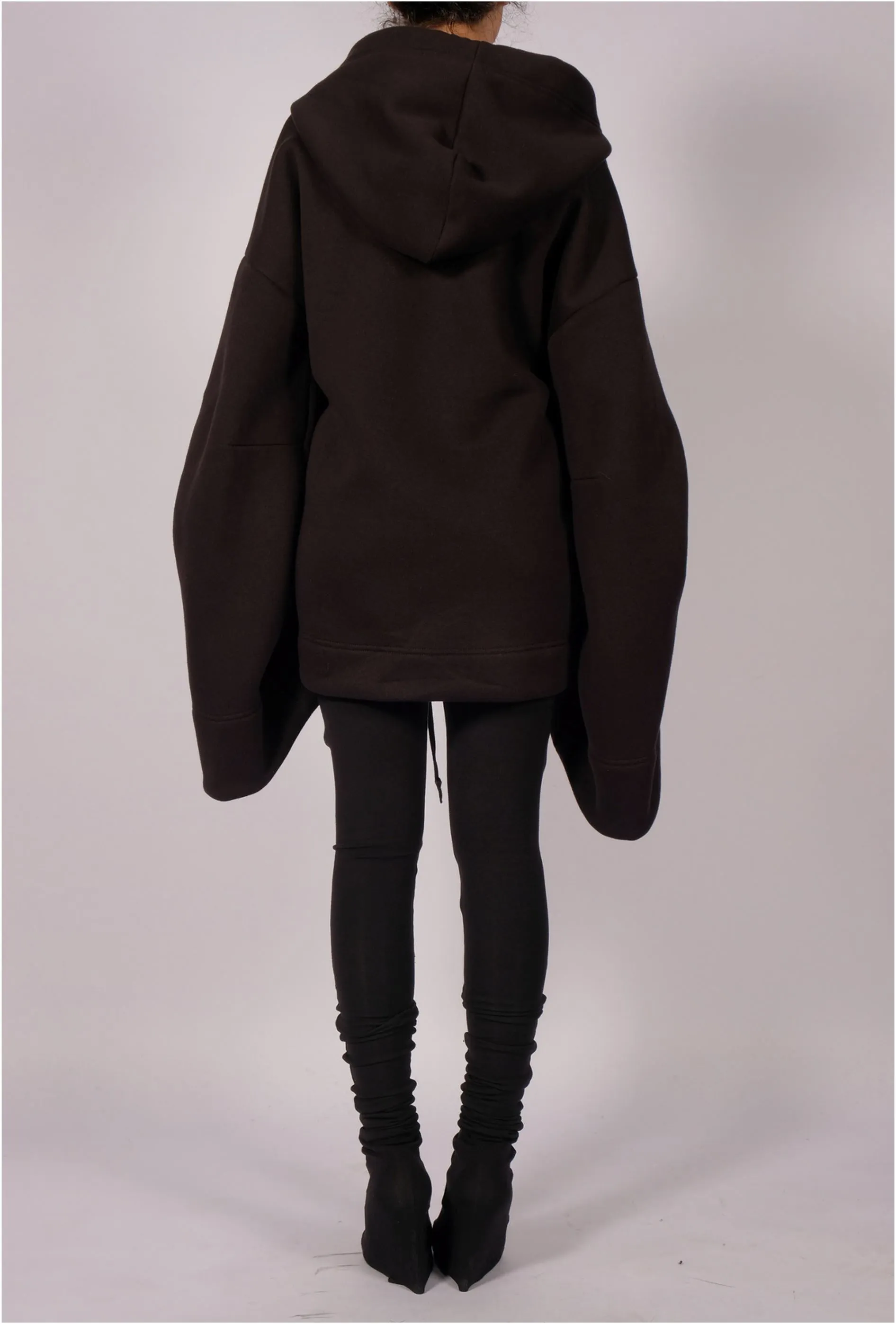 Sweatshirt Hoodie with Sleeve Detail