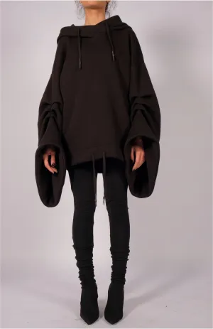 Sweatshirt Hoodie with Sleeve Detail