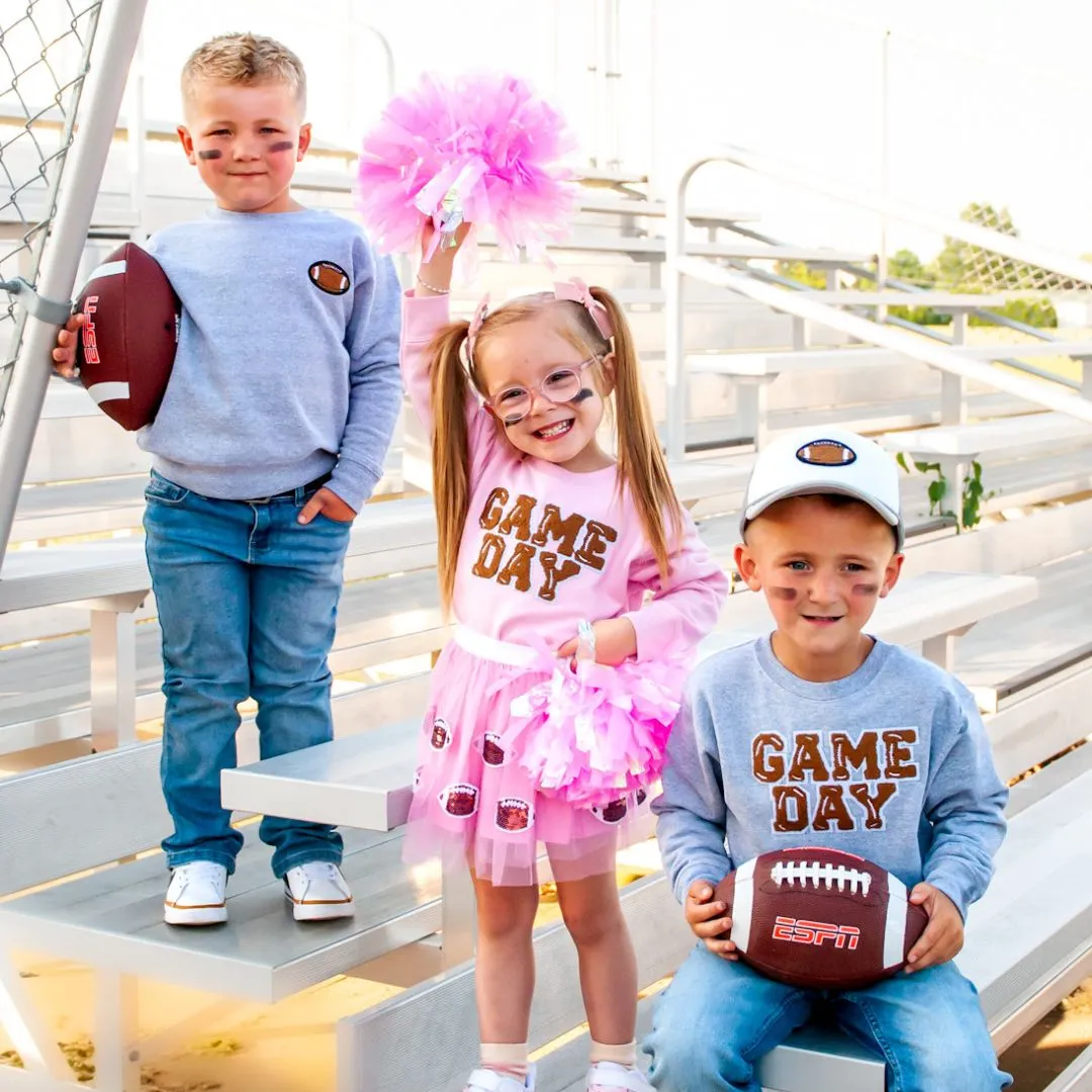 Sweet Wink Game Day Patch L/S Pink Sweatshirt