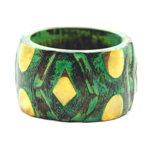 Terra: Indian Forest-Wood Green Bracelet
