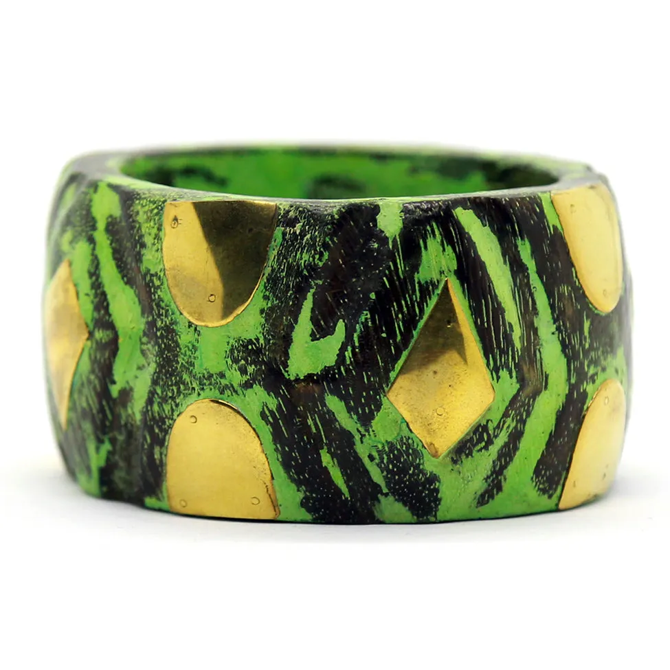 Terra: Indian Forest-Wood Green Bracelet