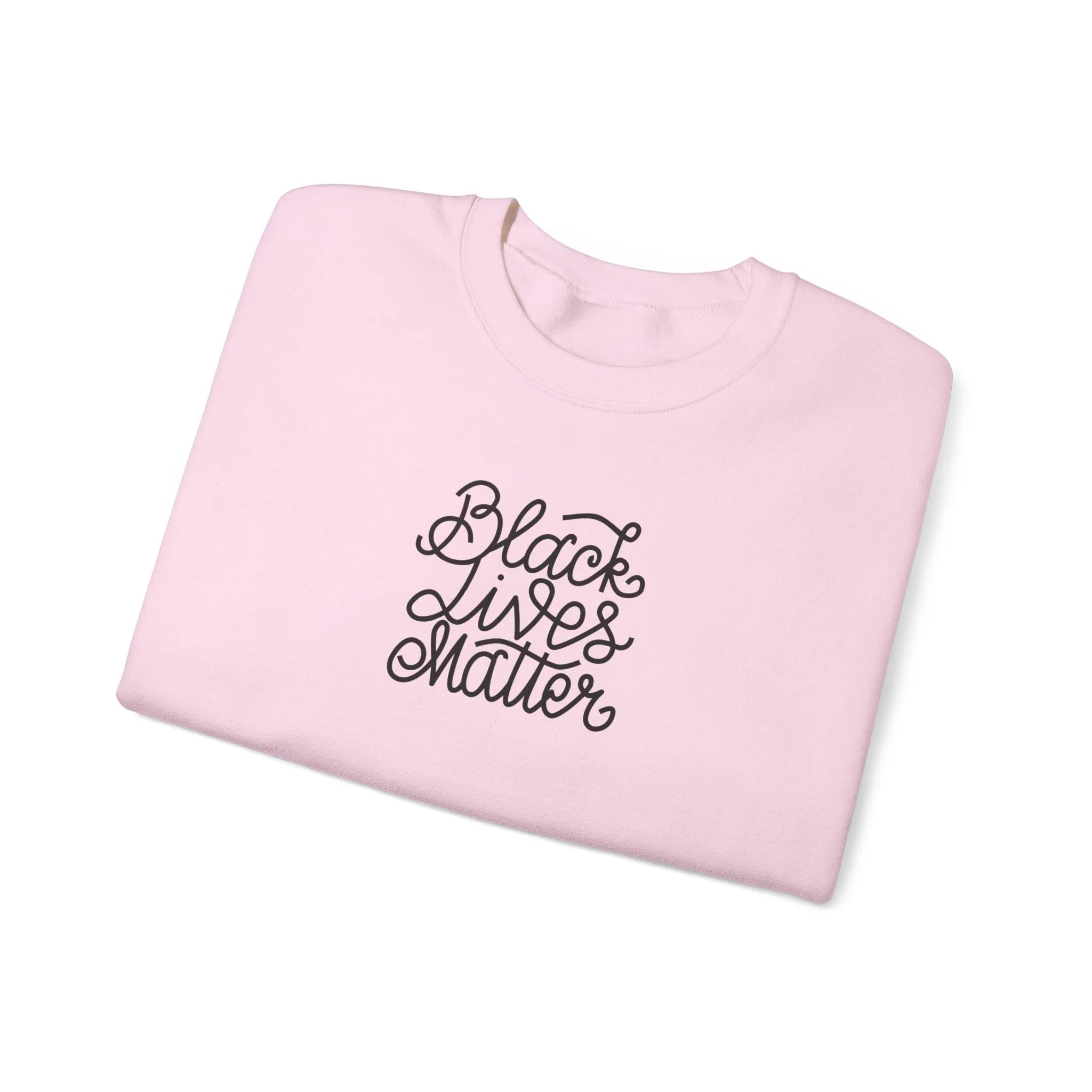 Unisex Heavy Blend™ Crewneck Sweatshirt Adult/Teen Activewear Black Lives Matter in Black Writing on Back African American wear Colors Red Yellow Green No More Racism