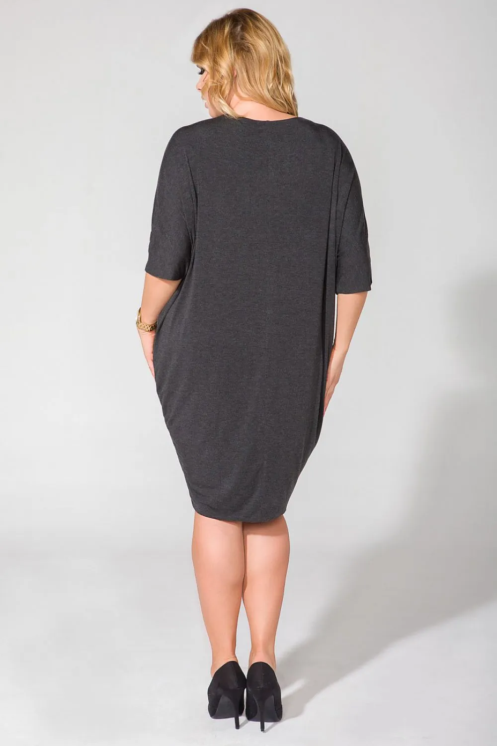 V-Neck Oversized Knit Dress