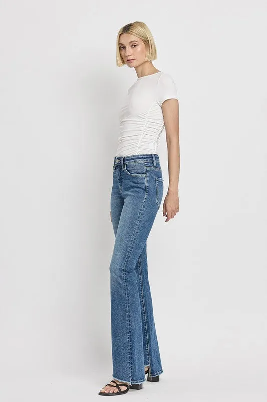 VERVET by Flying Monkey High Rise Slant Hem Flare Jeans