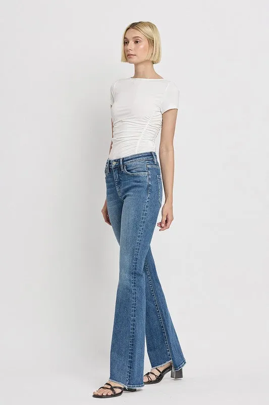VERVET by Flying Monkey High Rise Slant Hem Flare Jeans