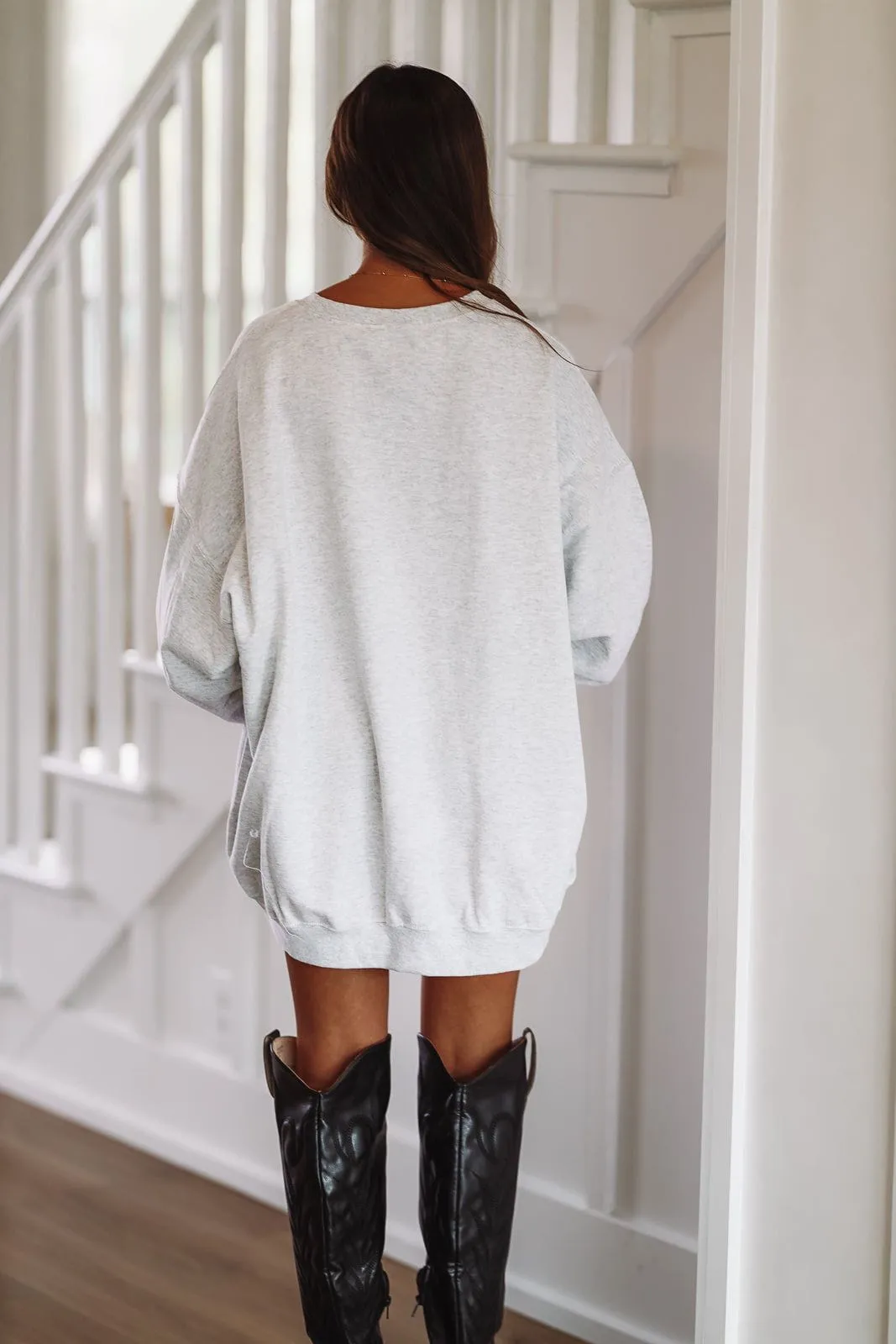 Vintage Buffalo Football Oversized Sweatshirt - Grey