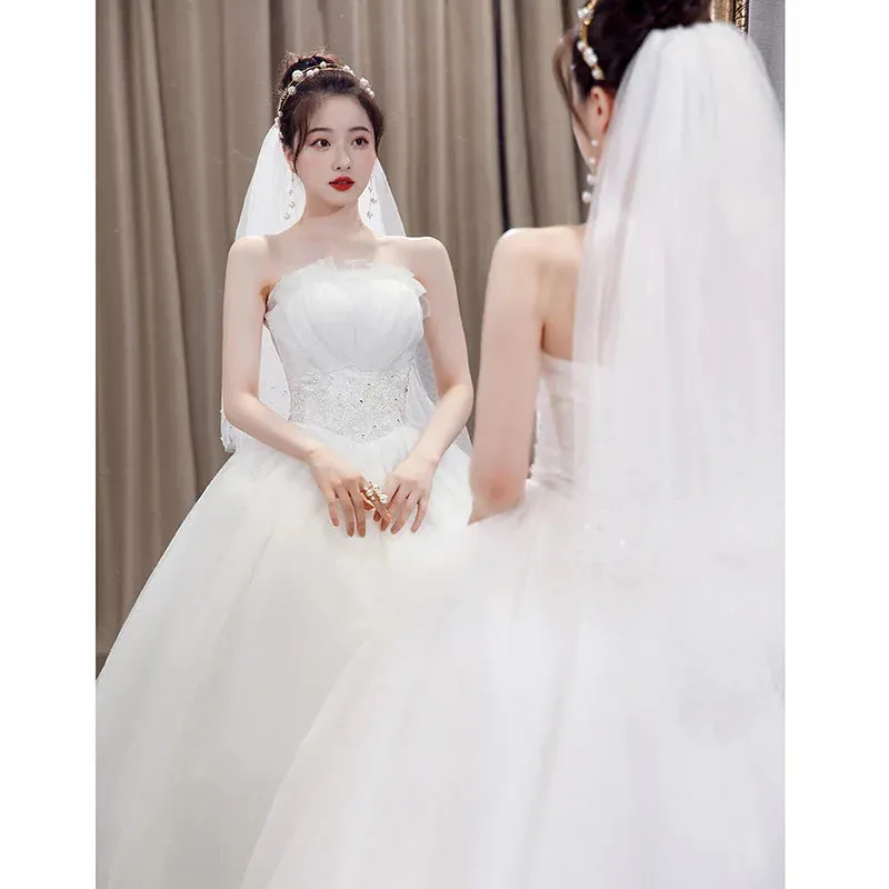 Wedding Dress Plus Size Evening Dress Korean Style Tube Top Temperament