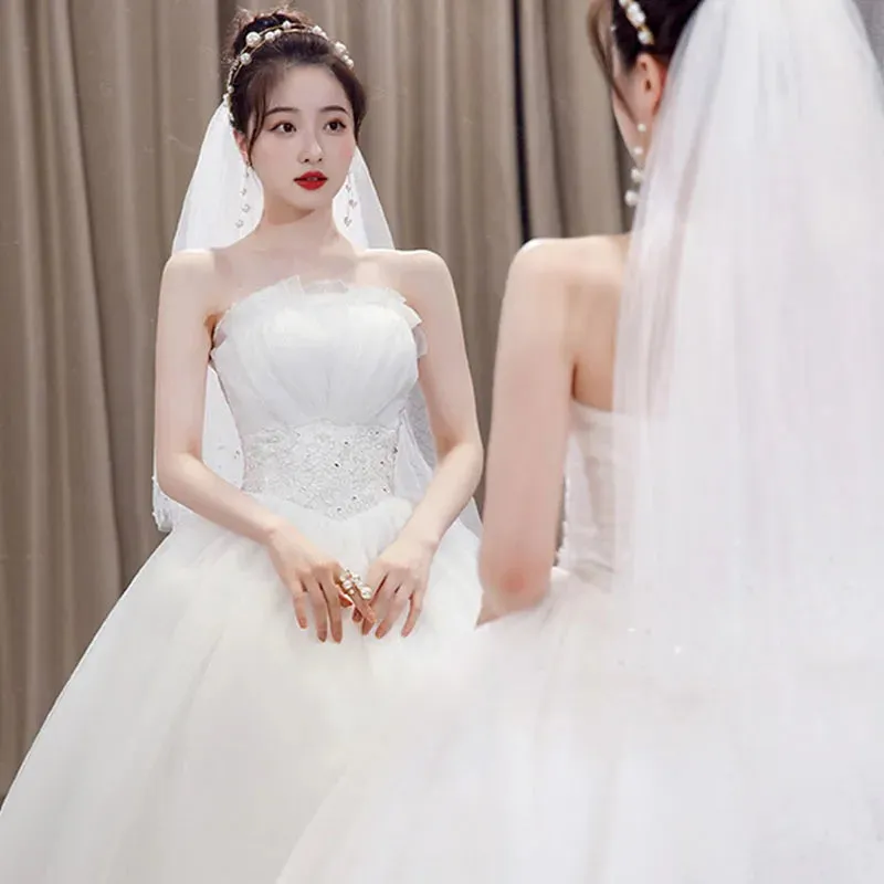 Wedding Dress Plus Size Evening Dress Korean Style Tube Top Temperament