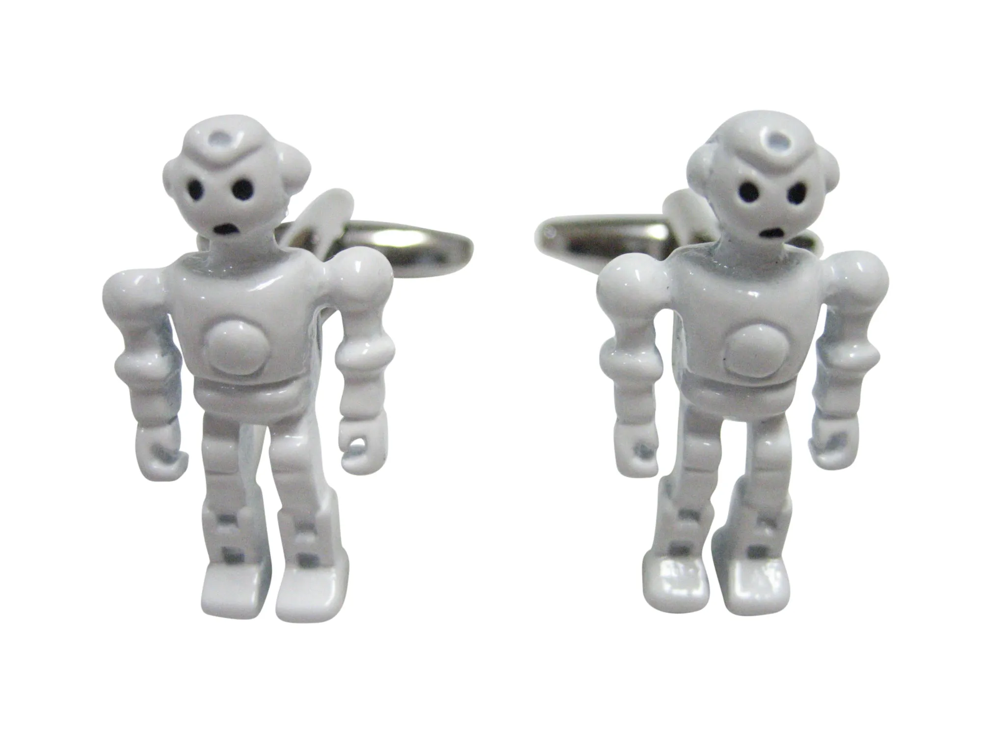 White Full Creepy Robot Cufflinks