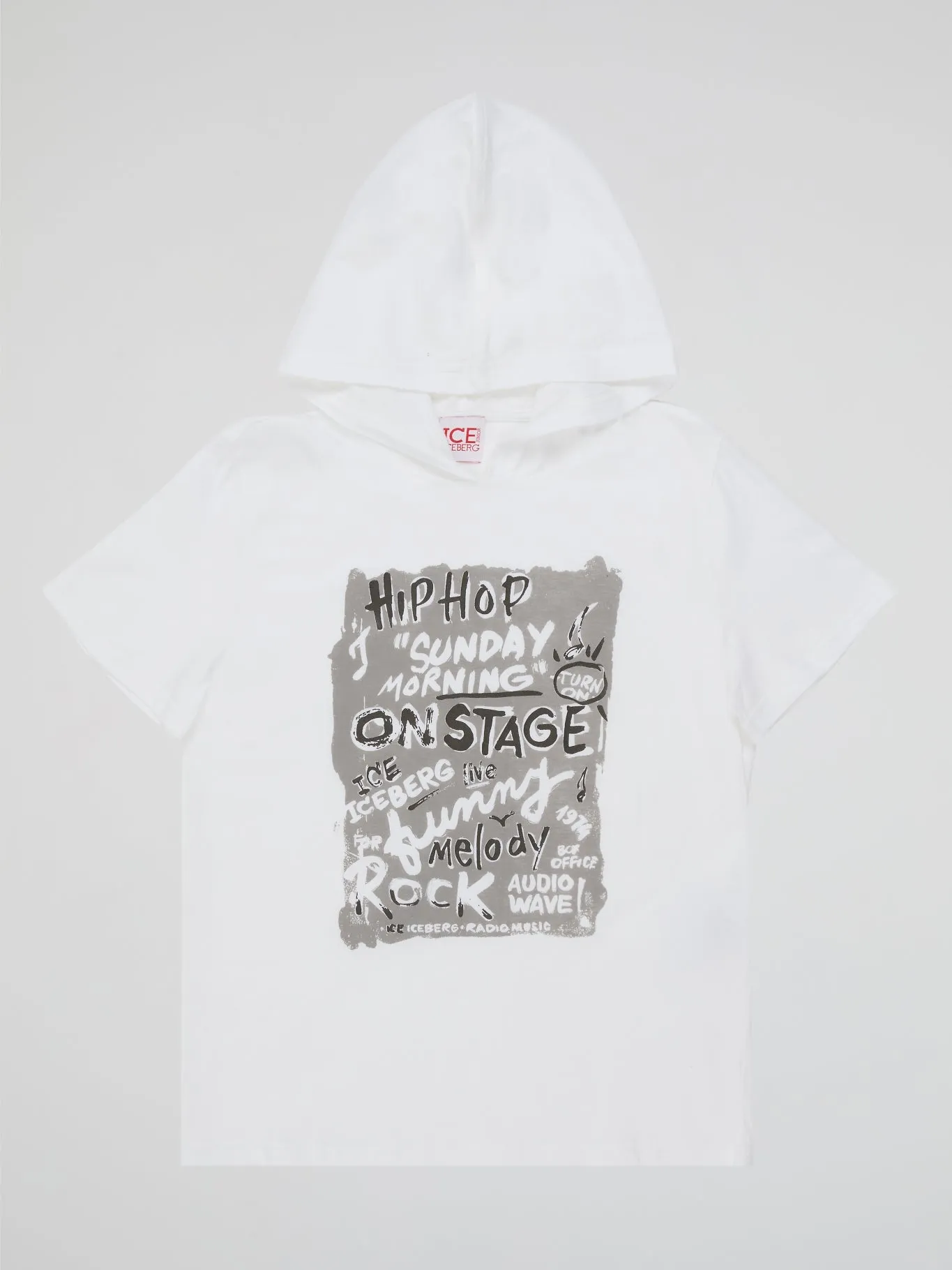 White Printed Hooded T-Shirt (Kids)