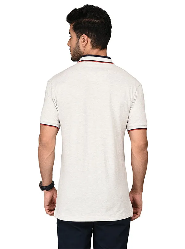 White Slim Fit Polo T-shirt | JadeBlue
