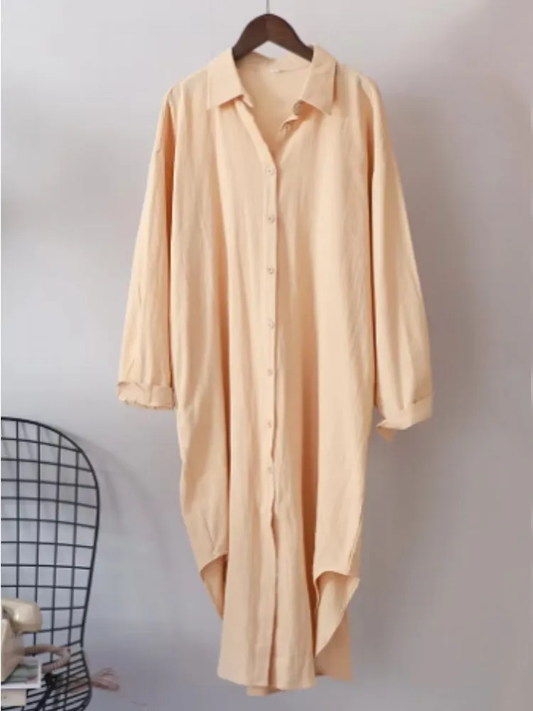 Women Cotton Oversized Big Shirt Dress