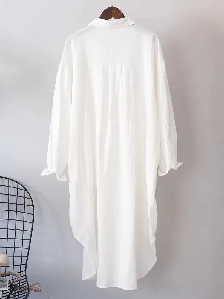 Women Cotton Oversized Big Shirt Dress