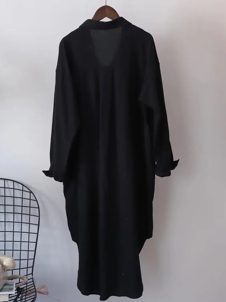 Women Cotton Oversized Big Shirt Dress