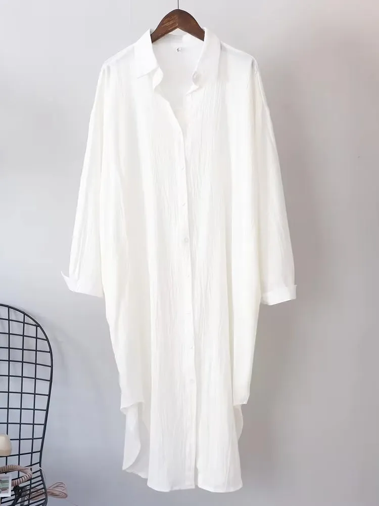 Women Cotton Oversized Big Shirt Dress