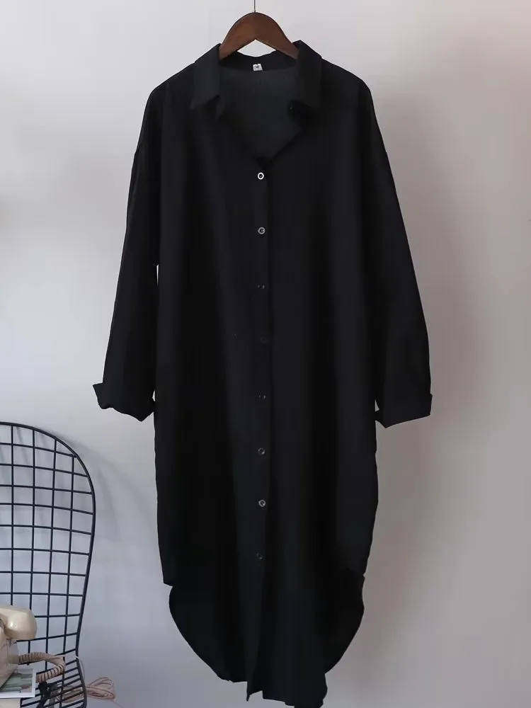 Women Cotton Oversized Big Shirt Dress