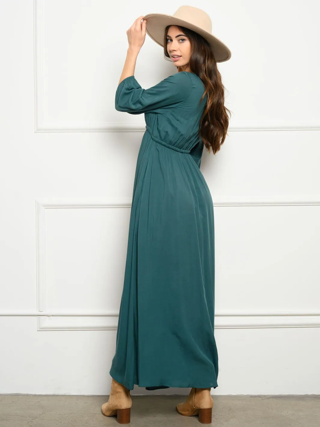 WOMEN'S EMBROIDERED FLORAL MAXI DRESS