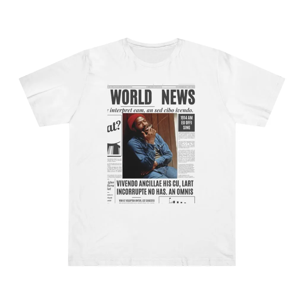 World News MARVIN GAYE (red cap) Unisex Deluxe T-shirt
