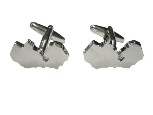 Zambia Map Shape and Flag Design Cufflinks