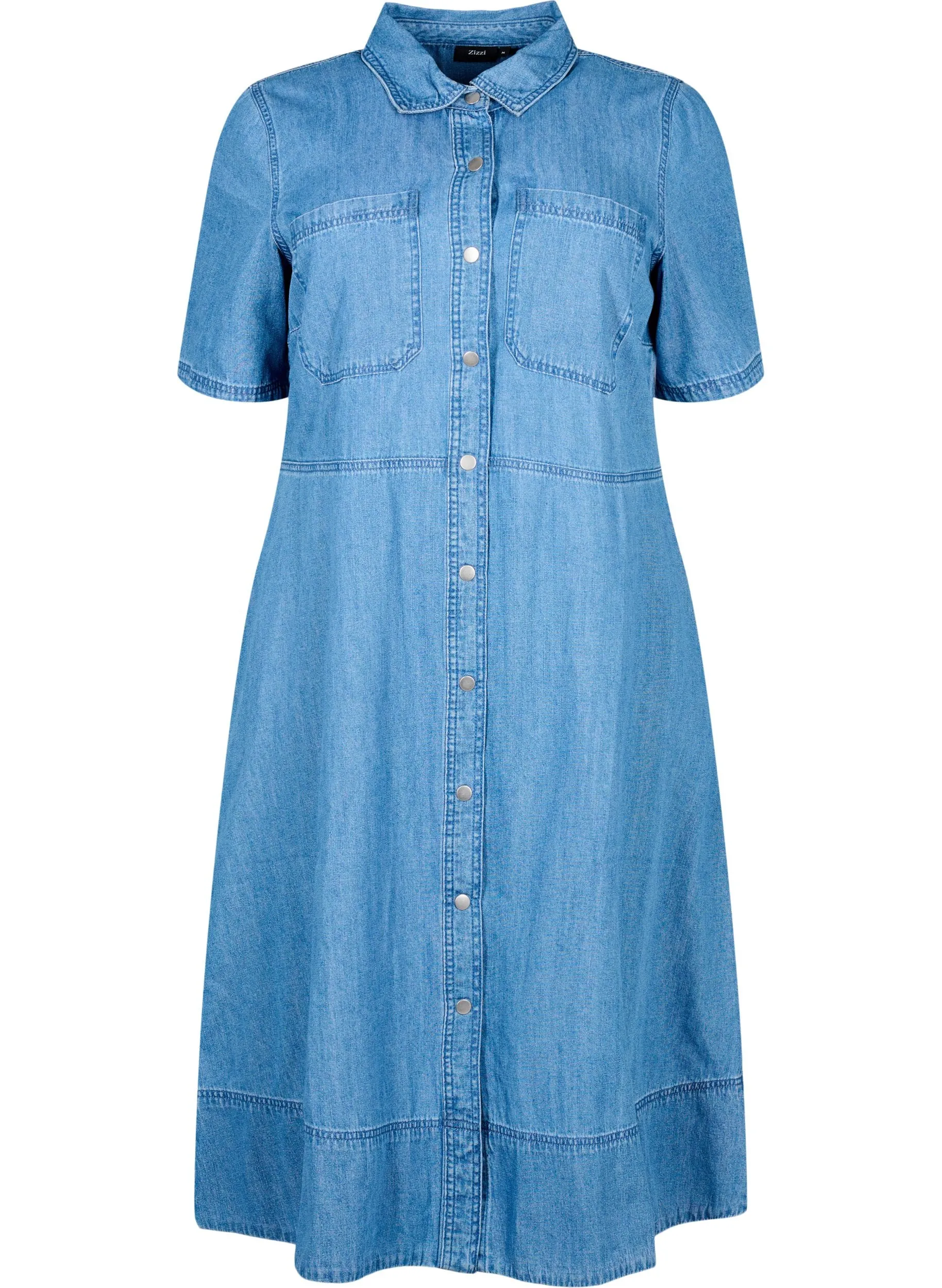 Zizzi Kianta Dress in Light Blue Denim