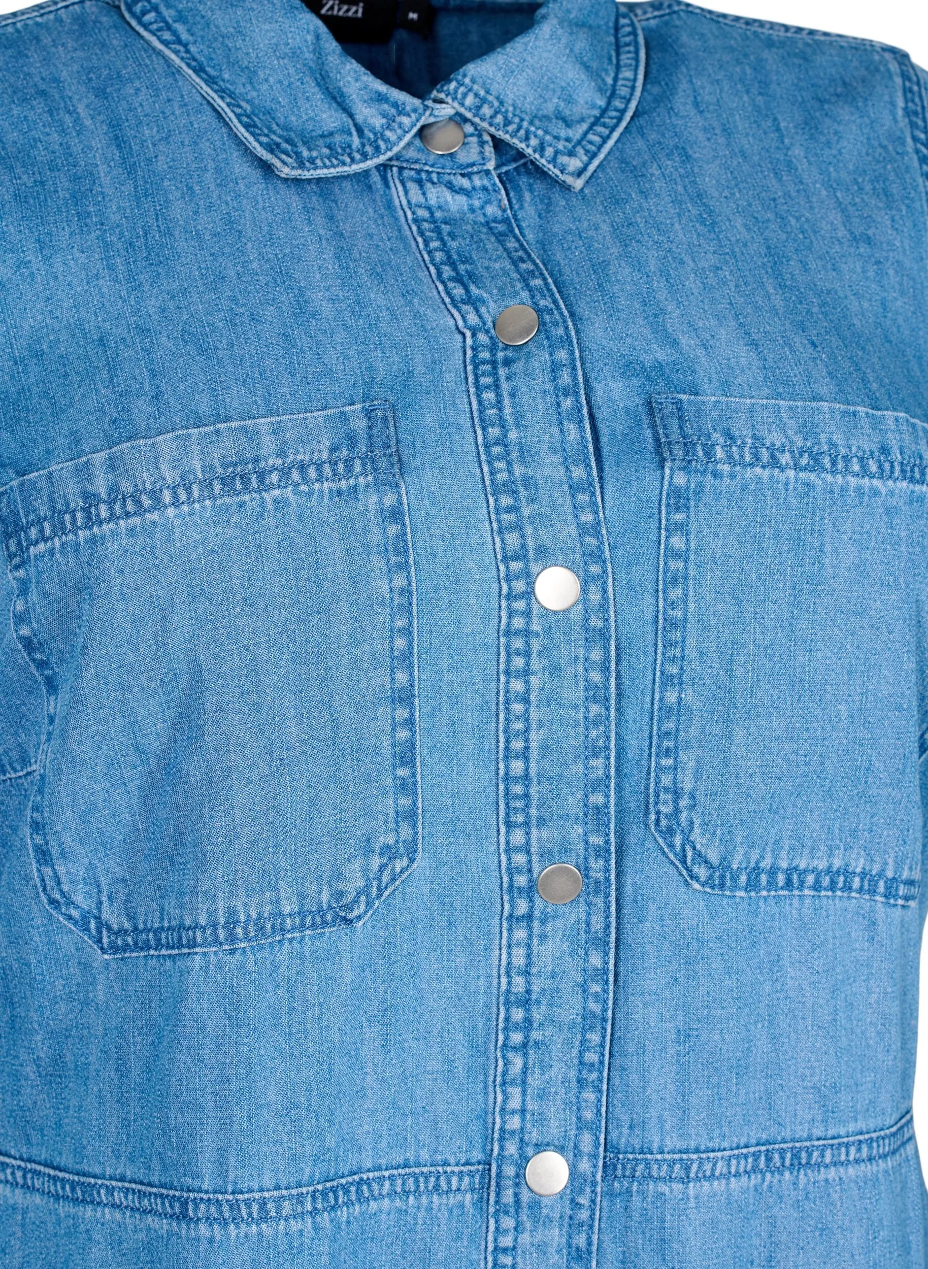 Zizzi Kianta Dress in Light Blue Denim
