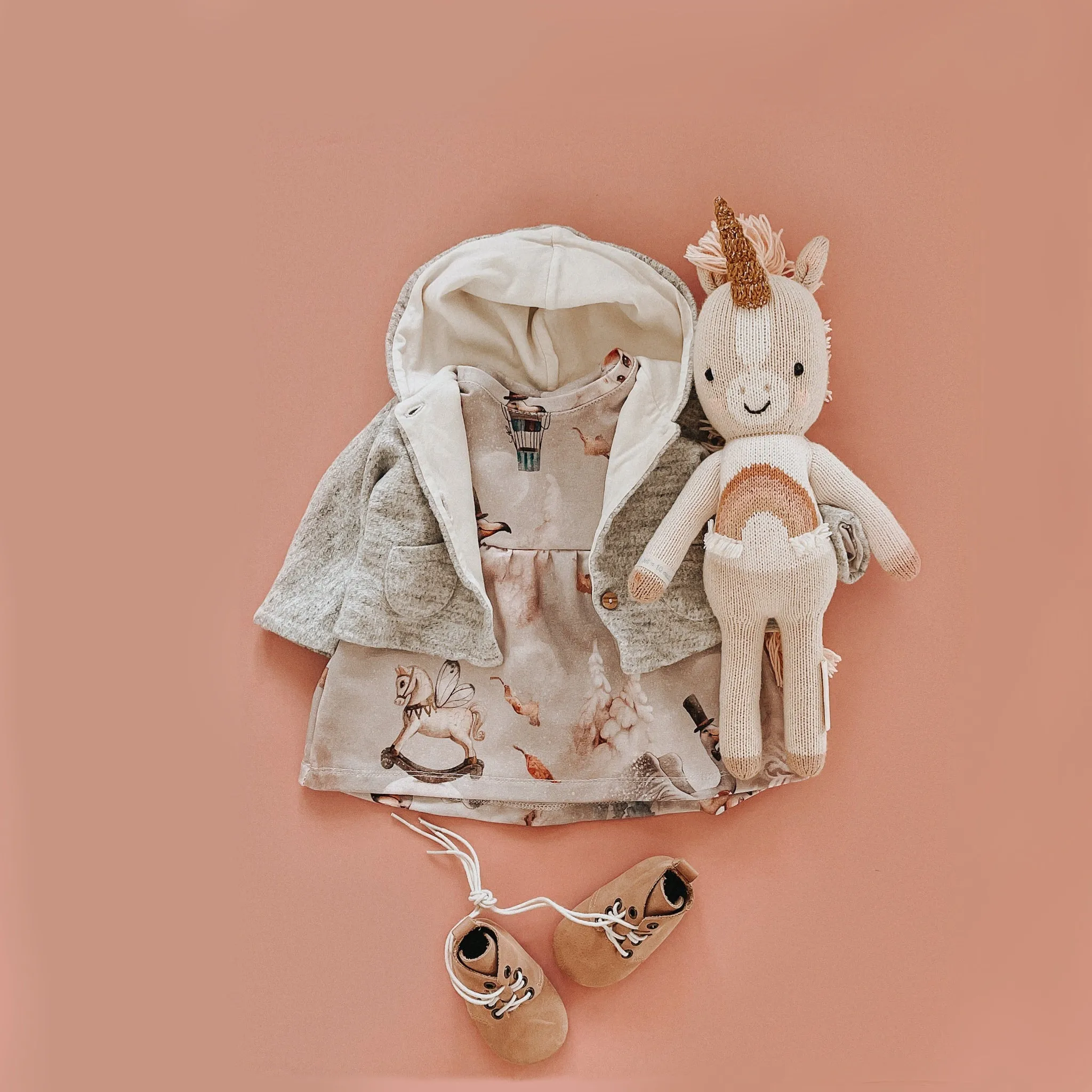 “Zoe” dress with Whimsical Creatures