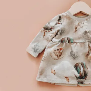 “Zoe” dress with Whimsical Creatures
